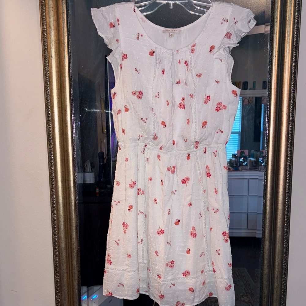 Skies Are Blue White and Red Floral Dress